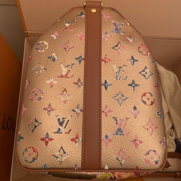 ❌❌ Louis Vuitton Garden Keepall 45 bandouliere Gold Monogram Party travel bag LV - Picture 9 of 16